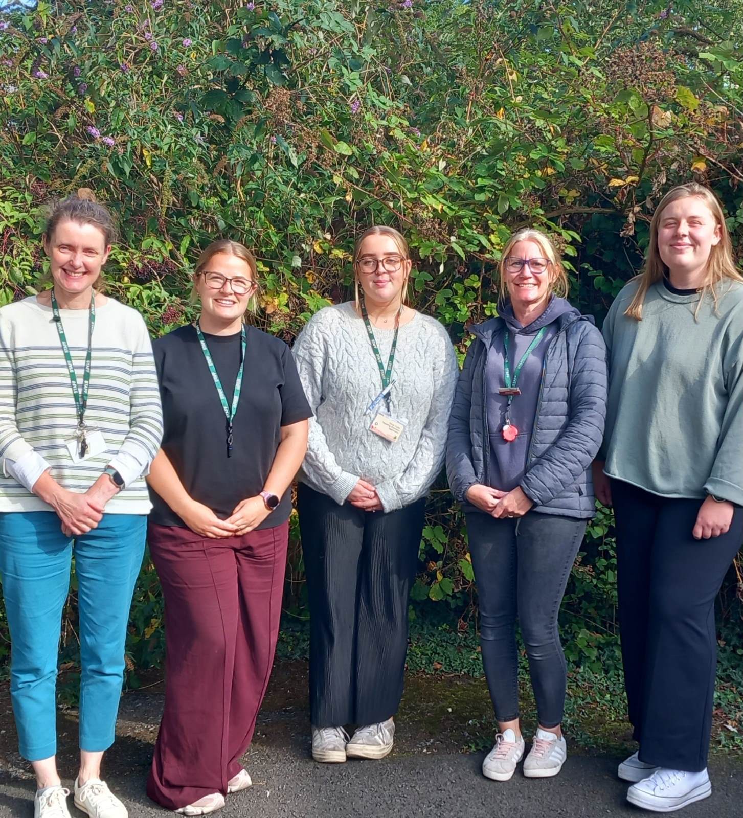 Mrs Porter, Miss Robson, Miss Taylor, Mrs Stokoe, Miss Charlton